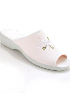 Online Mules brodées doublure éponge Femme Chaussures En Toile