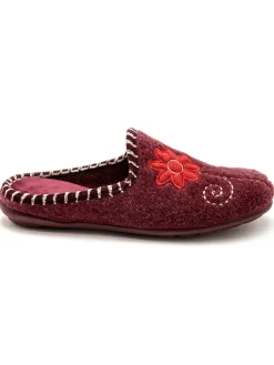 Mules brodées grande largeur Femme Pantoufles, Chaussons