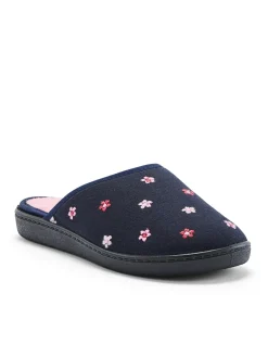 Mules brodées intérieur éponge Femme Pantoufles, Chaussons