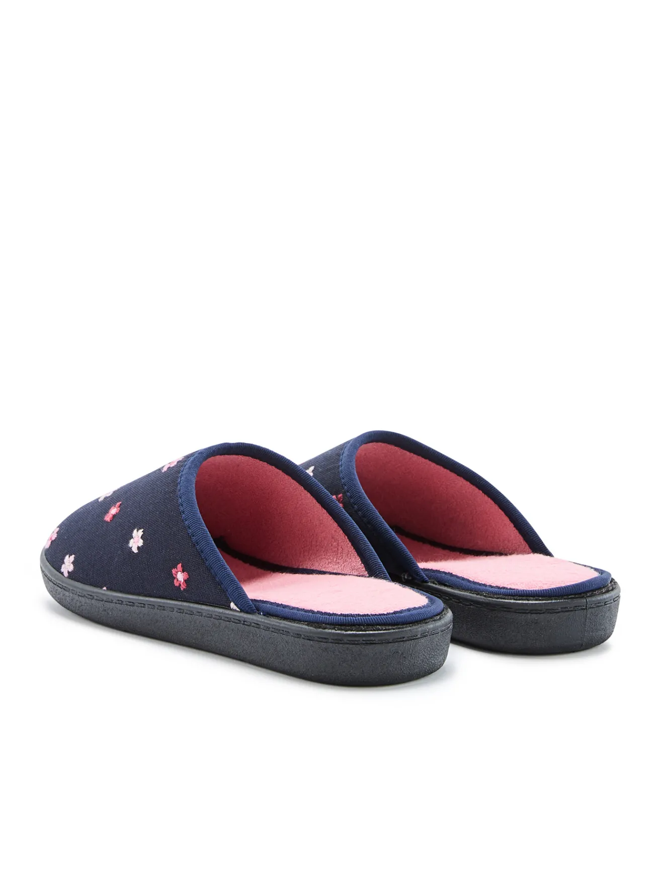 Mules brodées intérieur éponge Femme Pantoufles, Chaussons