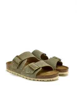 New Mules cuir velours à boucles Femme Mules