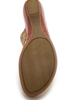 Online Mules en cuir à talon compensé Femme Mules