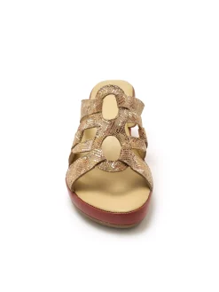 Online Mules en cuir à talon compensé Femme Mules