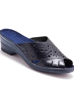 Mules en cuir ajouré Femme Mules