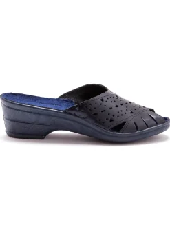 Mules en cuir ajouré Femme Mules