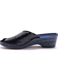 Mules en cuir ajouré Femme Mules