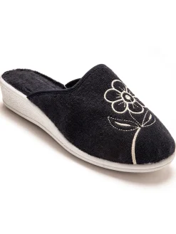 Hot Mules fermées brodées Femme Pantoufles, Chaussons
