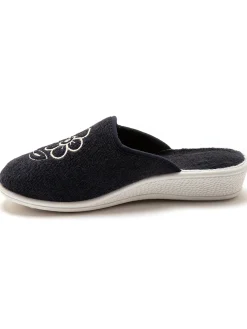 Hot Mules fermées brodées Femme Pantoufles, Chaussons