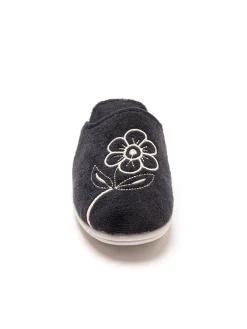 Hot Mules fermées brodées Femme Pantoufles, Chaussons