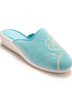 Mules fermées brodées Femme Pantoufles, Chaussons