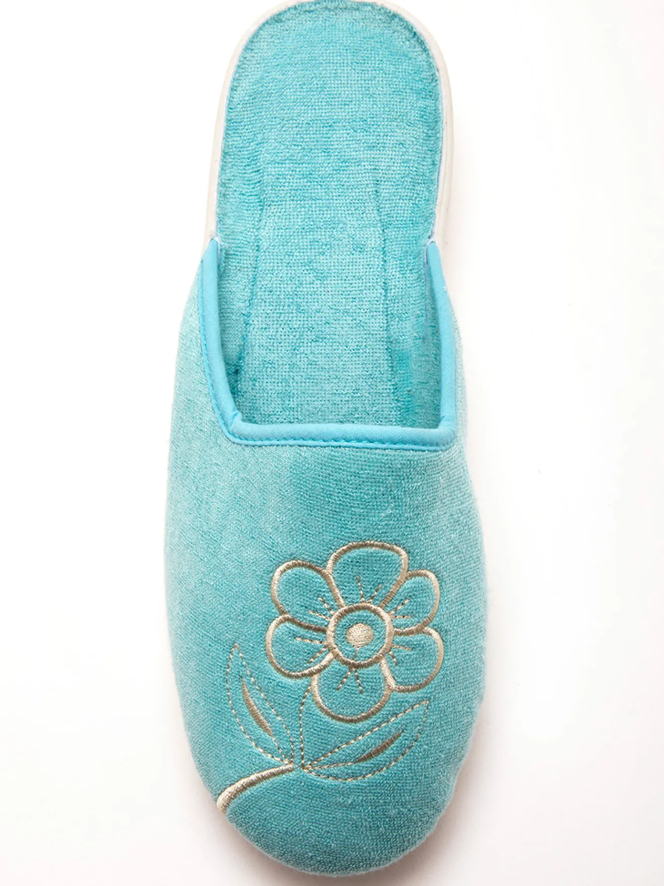 Mules fermées brodées Femme Pantoufles, Chaussons