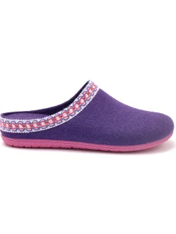 Clearance Mules feutre à galon fantaisie Femme Pantoufles, Chaussons