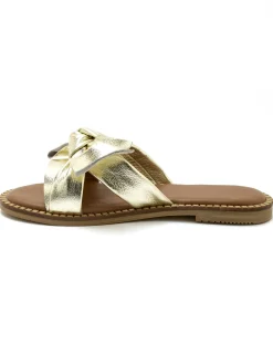 New Mules noeud fantaisie tout cuir Femme Mules