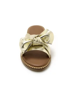 New Mules noeud fantaisie tout cuir Femme Mules