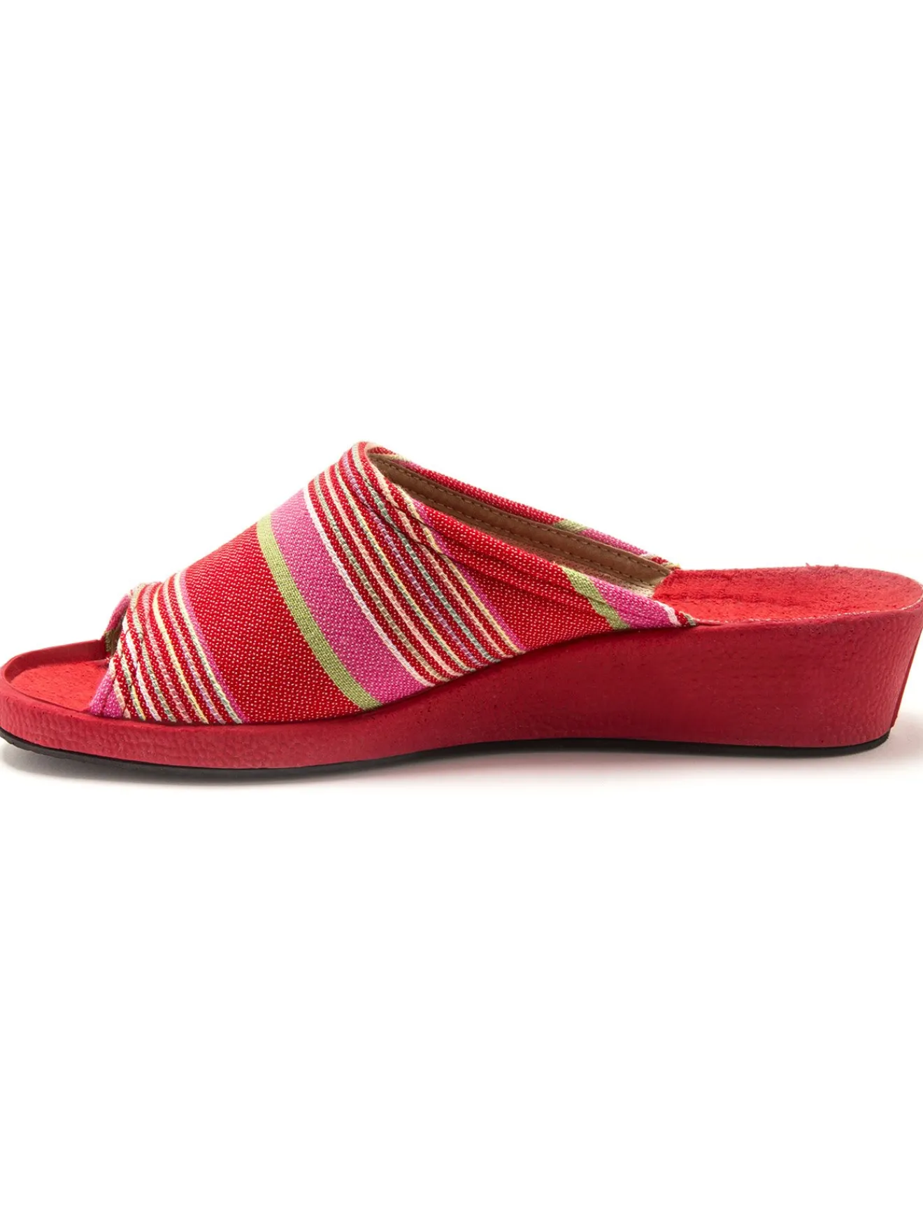 Hot Mules rayées grande largeur Femme Pantoufles, Chaussons