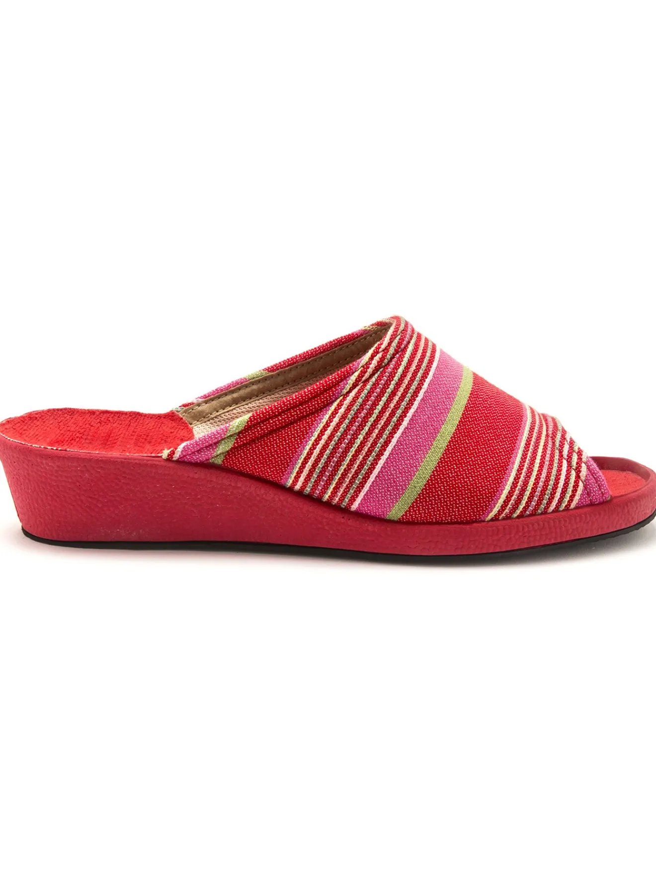 Hot Mules rayées grande largeur Femme Pantoufles, Chaussons
