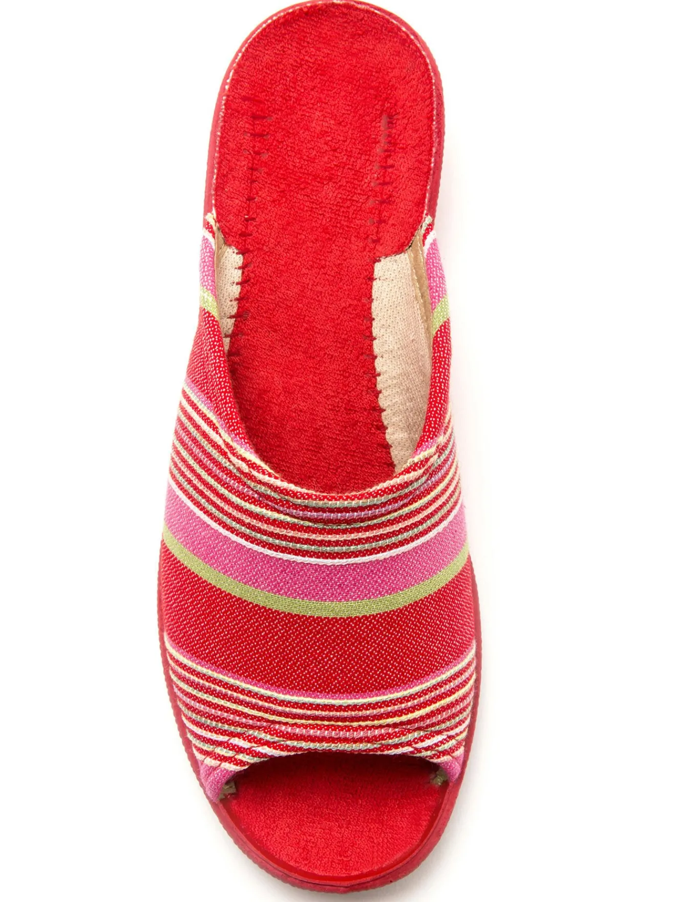 Hot Mules rayées grande largeur Femme Pantoufles, Chaussons