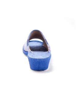 Outlet Mules rayées grande largeur Femme Pantoufles, Chaussons