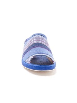 Outlet Mules rayées grande largeur Femme Pantoufles, Chaussons