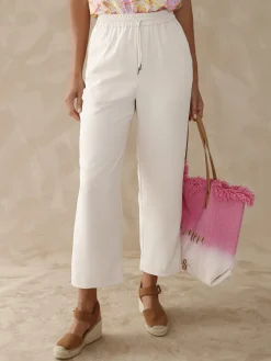 Clearance Pantacourt coupe droite et large Femme Pantalon