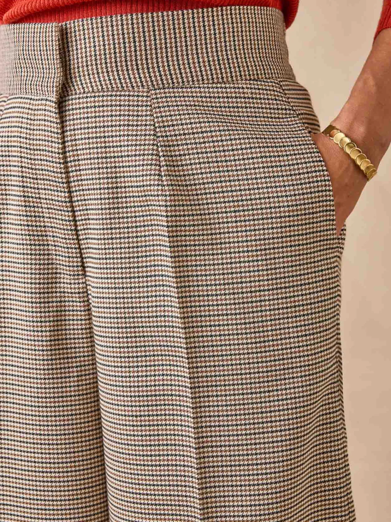 Online Pantacourt large élastiqué dos Femme Pantacourt|Pantalon