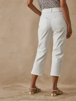 Best Pantacourt élastiqué en gabardine Femme Pantacourt|Pantalon