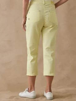 Sale Pantacourt élastiqué en gabardine Femme Pantacourt|Pantalon