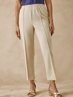 New Pantacourt élastiqué en maille Femme Pantacourt|Pantalon