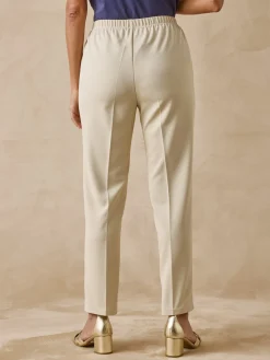 New Pantacourt élastiqué en maille Femme Pantacourt|Pantalon