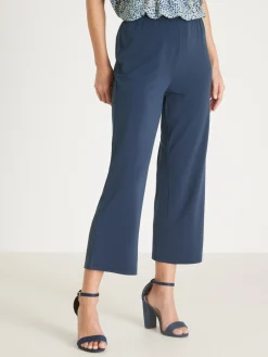 Outlet Pantacourt élastiqué en maille Femme Pantacourt|Pantalon