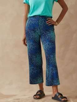 Outlet Pantacourt élastiqué en maille Femme Pantacourt|Pantalon