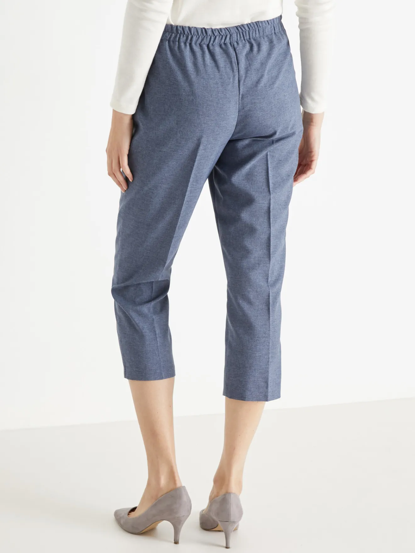 Pantacourt élastiqué entrejambe 60cm Femme Pantacourt|Pantalon