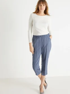 Pantacourt élastiqué entrejambe 60cm Femme Pantacourt|Pantalon