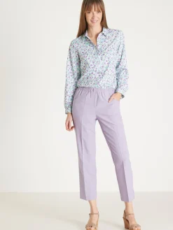 Clearance Pantacourt élastiqué entrejambe 60cm Femme Pantacourt|Pantalon