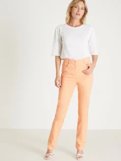 Online Pantalon 5 poches coupe droite Femme Pantalon