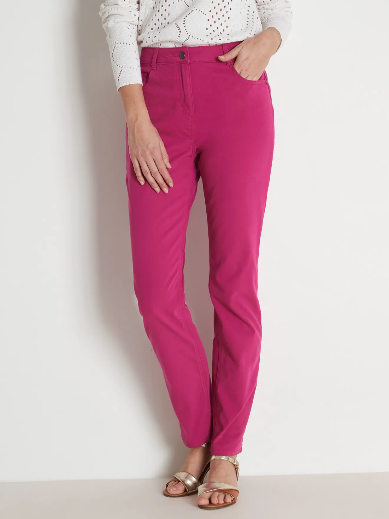 Discount Pantalon 5 poches coupe droite Femme Pantalon