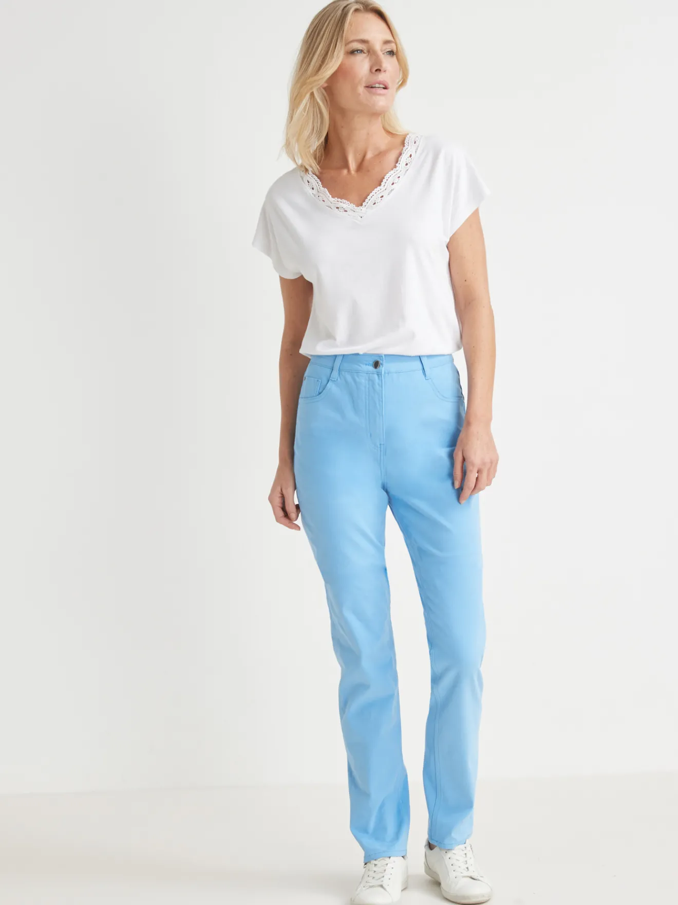 Online Pantalon 5 poches coupe droite Femme Pantalon
