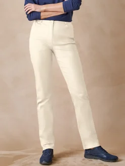 New Pantalon 5 poches taille haute Femme Pantalon