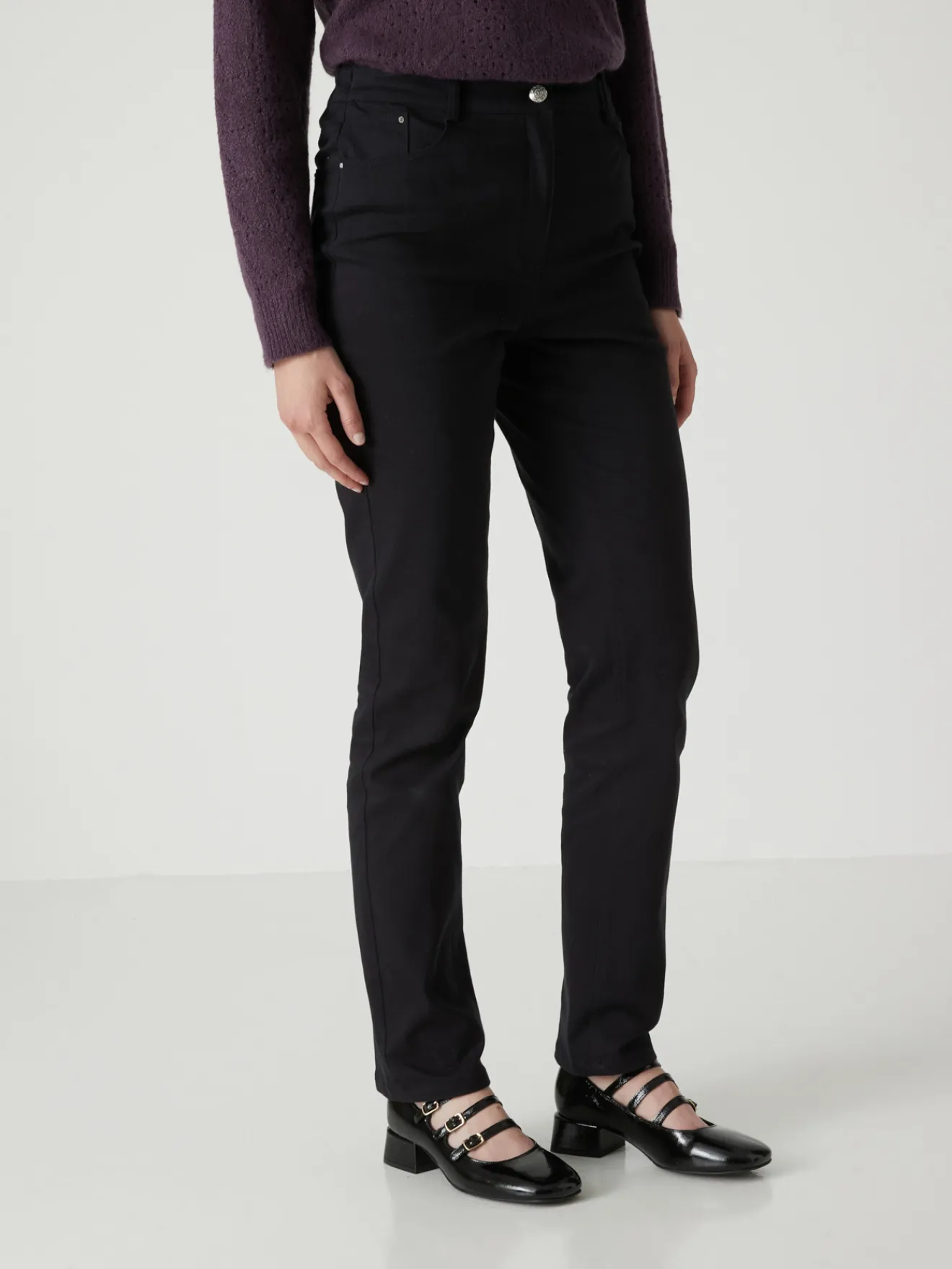 Outlet Pantalon 5 poches taille haute Femme Pantalon