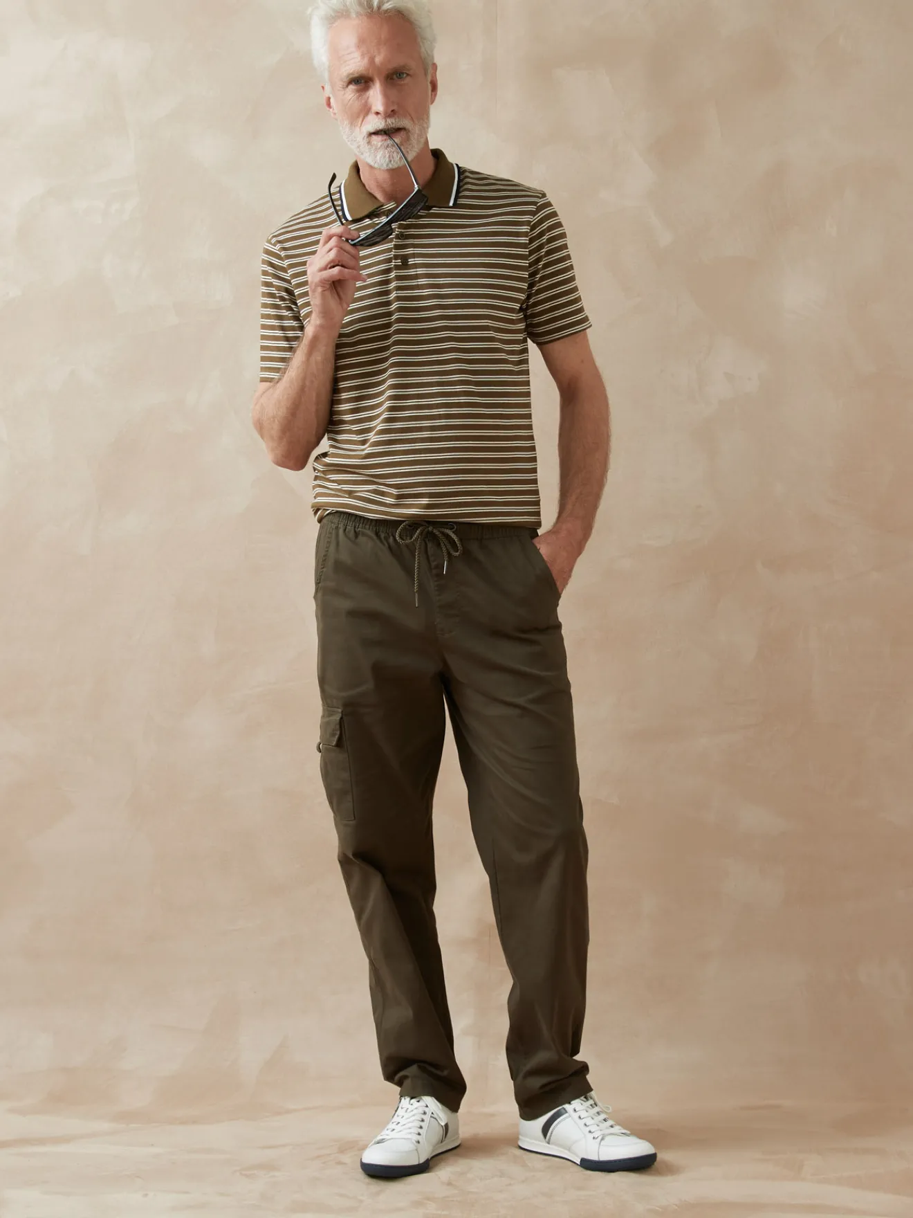 Online Pantalon cargo élastiqué Homme Pantalon