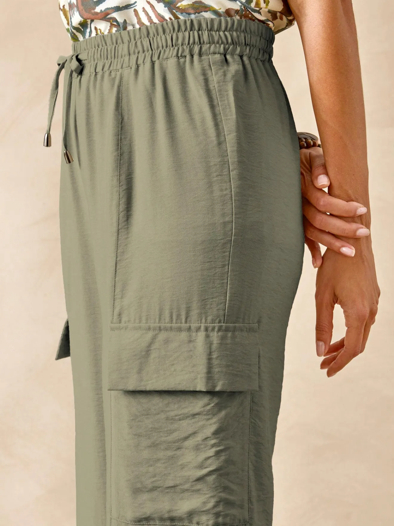 Sale Pantalon cargo élastiqué Femme Pantalon