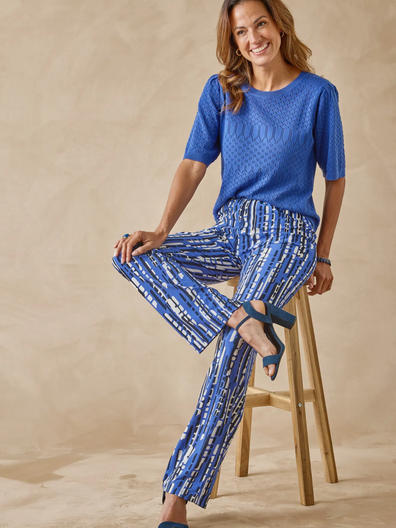 Clearance Pantalon en crêpe fluide Femme Pantalon