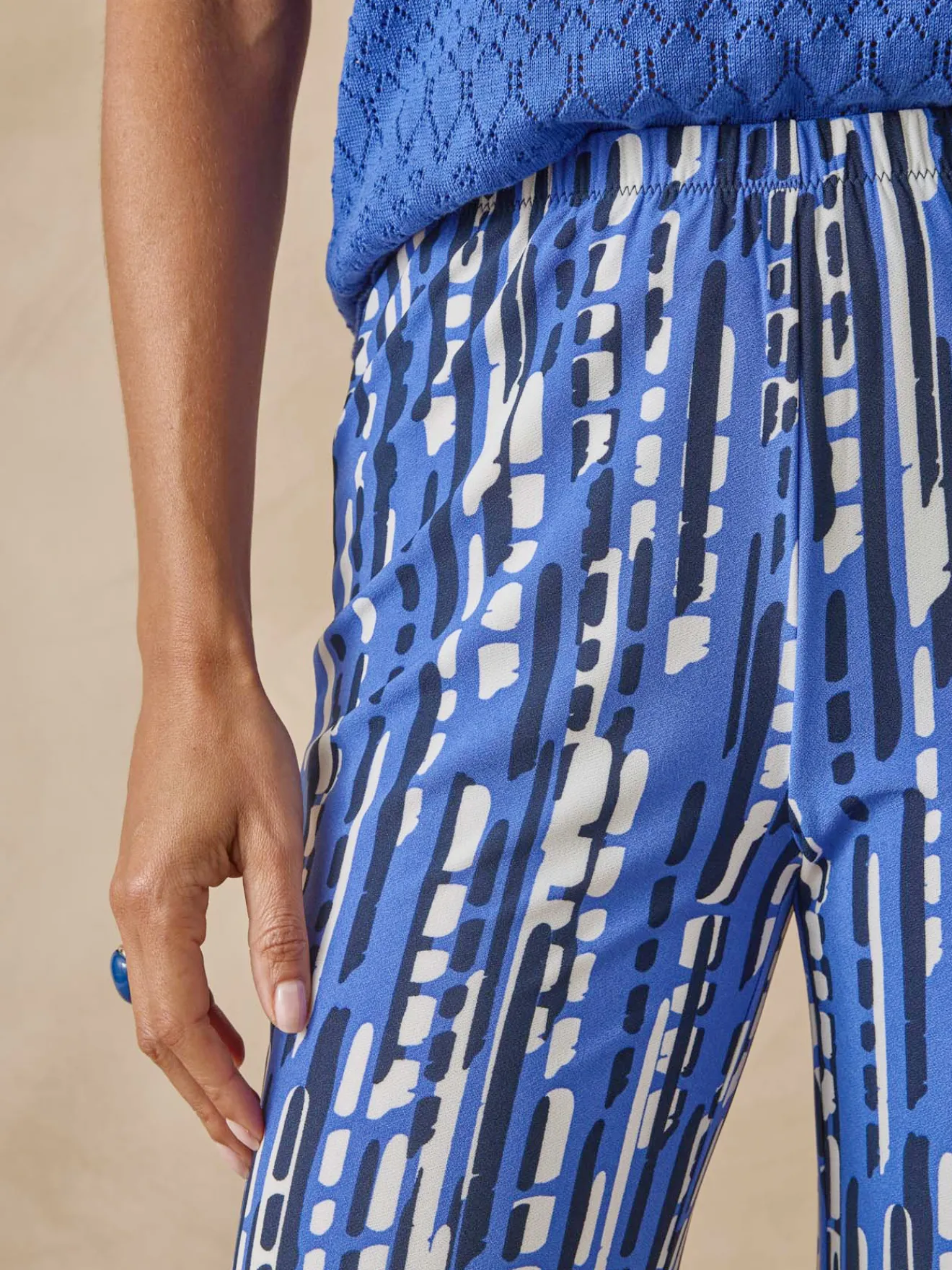 Clearance Pantalon en crêpe fluide Femme Pantalon