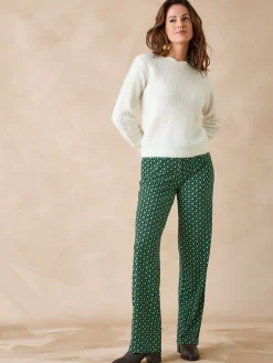 New Pantalon en crêpe fluide Femme Pantalon