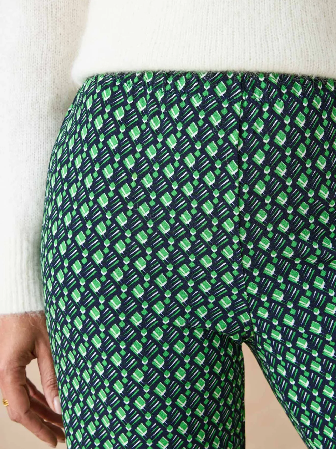 New Pantalon en crêpe fluide Femme Pantalon