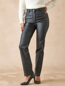 Best Pantalon enduit taille haute Femme Pantalon