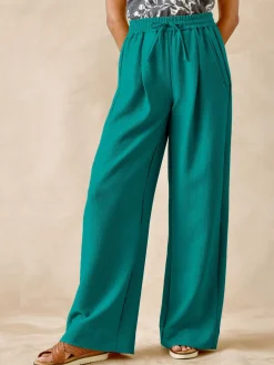 Best Pantalon large aspect froissé Femme Pantalon