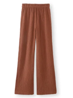 Hot Pantalon large en seersucker Femme Pantalon