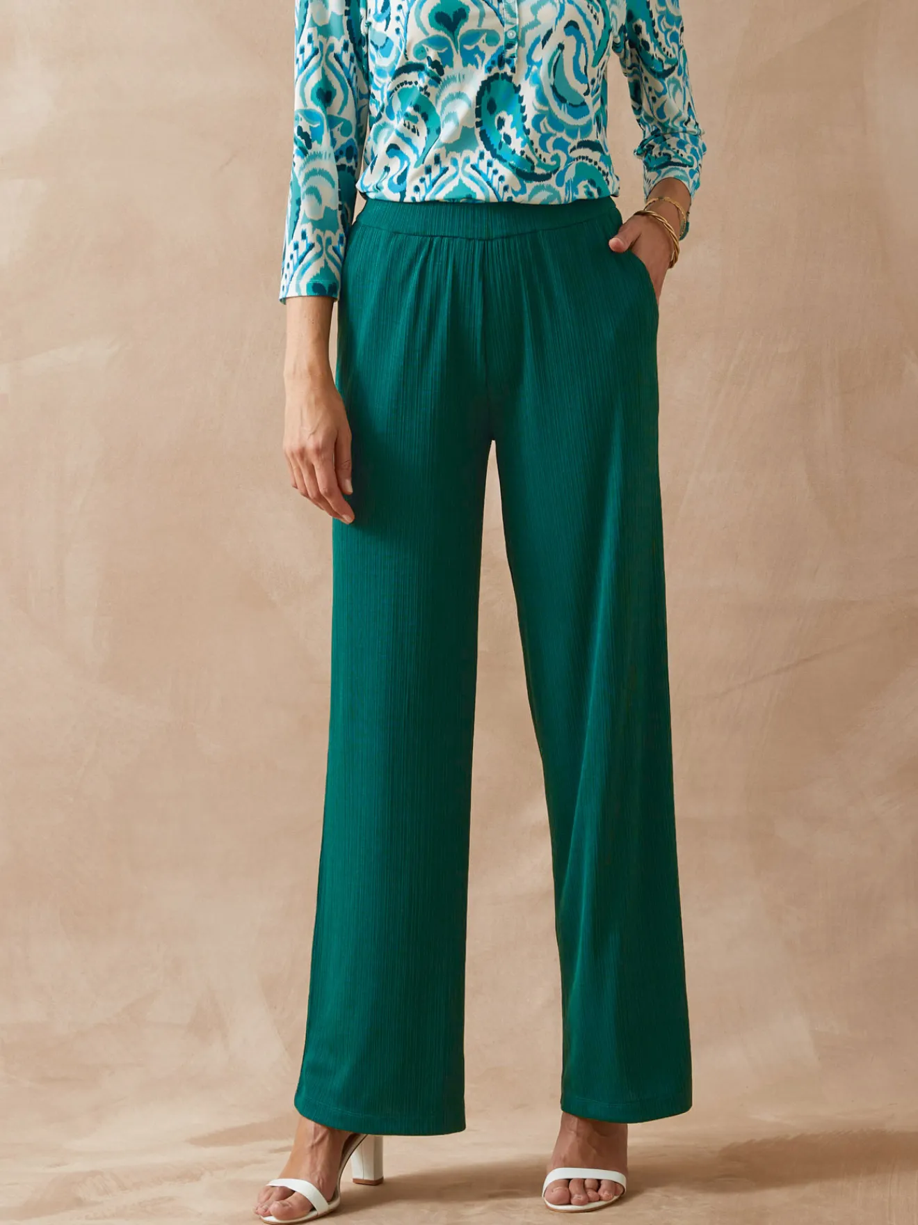 Online Pantalon large et droit Femme Pantalon