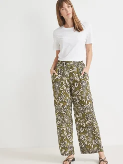 New Pantalon large élastiqué Femme Pantalon